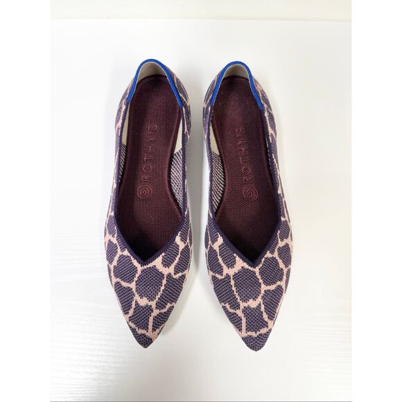 Rothy's Violet Giraffe Point Flats 8.5 Animal Print - Picture 1 of 6
